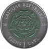 Монета. Латвия. 1 лат 2010 год. Монета времени III. рев.