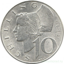 Монета. Австрия. 10 шиллингов 1972 год.