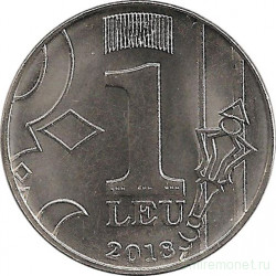 Монета. Молдова. 1 лей 2018 год.