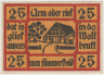 Бона. Нотгельд. Германия. Округ Нойхауз на Осте. 25 пфеннигов 1921 год. Вариант 947.1.2. рев.