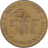 Монета. Западноафриканский экономический и валютный союз (ВСЕАО). 5 франков 1965 год. рев.