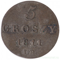 Монета. Польша. Варшавское Герцогство. 5 грошей 1811 год. (IB).