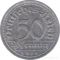 Монета. Германия. Веймарская республика. 50 пфеннигов 1921 год. Монетный двор - Мюльденхаузен (E).