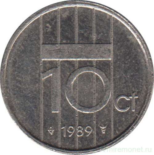 Монета. Нидерланды. 10 центов 1989 год.