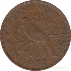 Монета. Новая Зеландия. 1 пенни 1957 год.