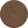 Монета. Новая Зеландия. 1 пенни 1957 год. ав.