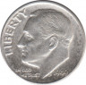 Монета. США. 10 центов 1949 год. Серебряный дайм Рузвельта. Монетный двор S. ав.