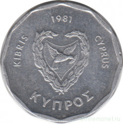 Монета. Кипр. 5 милей 1981 год.