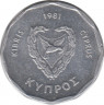 Монета. Кипр. 5 милей 1981 год. ав.