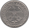 Монета. Германия. Веймарская республика. 50 рейхспфеннигов 1928 год. Монетный двор - Карлсруэ (G). ав.
