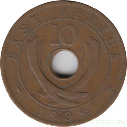 Монета. Британская Восточная Африка. 10 центов 1939 год. H.