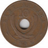 Монета. Британская Восточная Африка. 10 центов 1939 год. H. ав.
