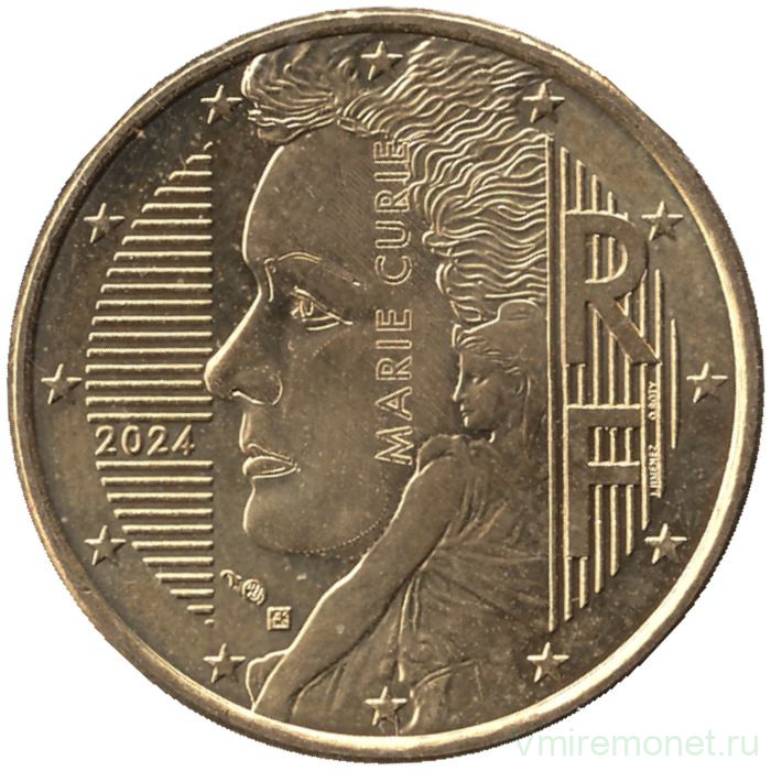 Монета. Франция. 50 центов 2024 год.