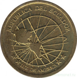 Монета. Эквадор. 1 сентаво 2000 год.