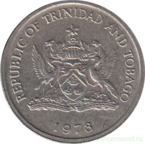 Монета. Тринидад и Тобаго. 10 центов 1978 год.