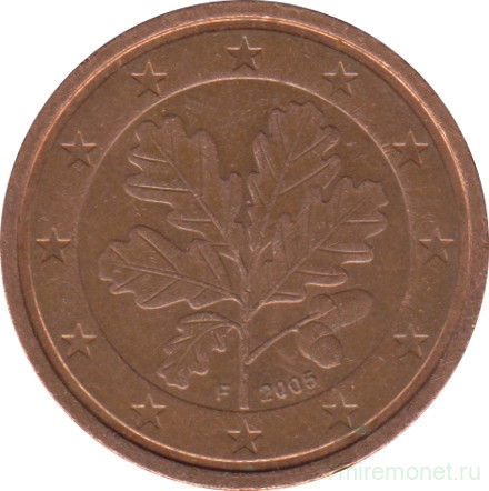 Монета. Германия. 2 цента 2005 год. (F).