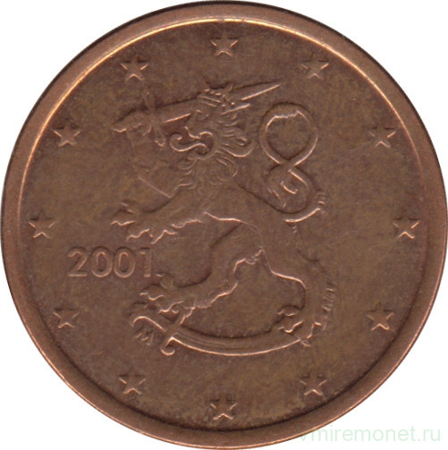 Монета. Финляндия. 5 центов 2001 год.
