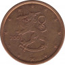 Монеты. Финляндия. 5 центов 2001 год. ав.