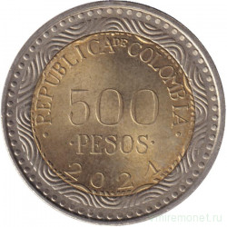Монета. Колумбия. 500 песо 2021 год.