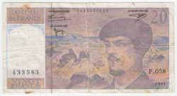 Банкнота. Франция. 20 франков 1997 год. Тип 151e.