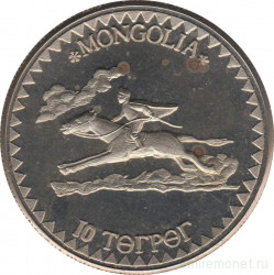 Монета. Монголия. 10 тугриков 1984 год. Всадник.