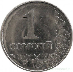 Монета. Таджикистан. 1 сомони 2017 год.