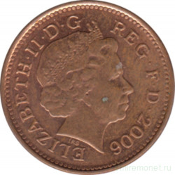 Монета. Великобритания. 1 пенни 2006 год.