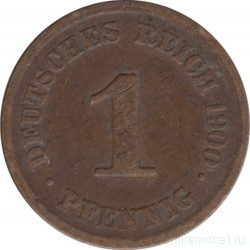 Монета. Германия (Германская империя 1871-1922). 1 пфенниг 1900 год. (F).