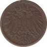 Монета. Германия (Германская империя 1871-1922). 1 пфенниг 1900 год. (F). рев.