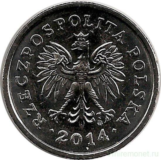 Монета. Польша. 1 злотый 2014 год.