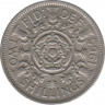Монета. Великобритания. 1 флорин (2 шиллинга) 1965 год. ав.