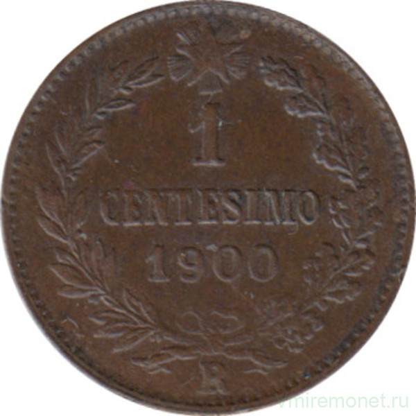 Монета. Италия. 1 чентезимо 1900 год.