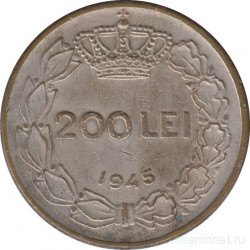 Монета. Румыния. 200 лей 1945 год.