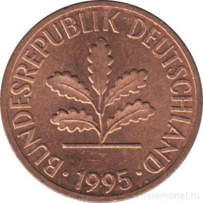 Монета. ФРГ. 1 пфенниг 1995 год. Монетный двор - Берлин (А).