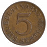 Монета. Эстония. 5 сенти 1931 год.