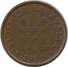 Аверс.Монета. Финляндия. 5 пенни 1970 год.