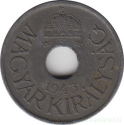 Монета. Венгрия. 20 филлеров 1943 год.