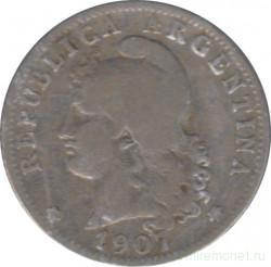 Монета. Аргентина. 20 сентаво 1907 год.