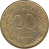 Монета. Франция. 20 сантимов 1966 год. ав.