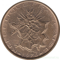 Монета. Франция. 10 франков 1974 год.