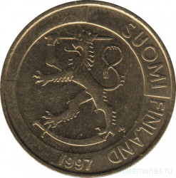 Монета. Финляндия. 1 марка 1997 год.