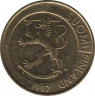 Аверс. Монета. Финляндия. 1 марка 1997 год.