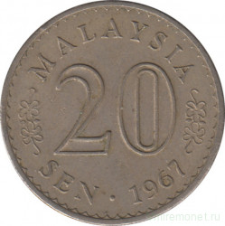 Монета. Малайзия. 20 сен 1967 год.