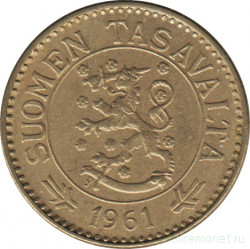 Монета. Финляндия. 10 марок 1961 год.