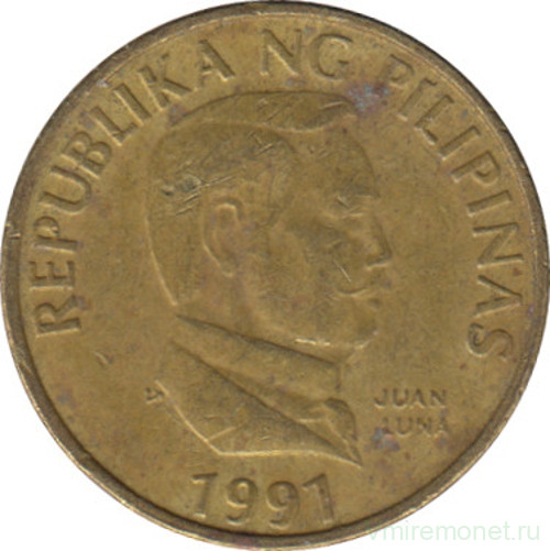 Монета. Филиппины. 25 сентимо 1991 год.
