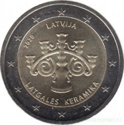 Монета. Латвия. 2 евро 2020 год. Латгальская керамика.