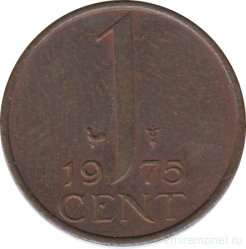 Монета. Нидерланды. 1 цент 1975 год.