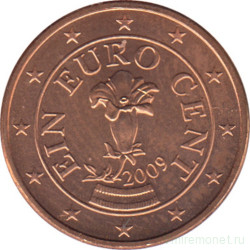 Монета. Австрия. 1 цент 2009 год.