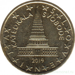 Монета. Словения. 10 центов 2019 год.