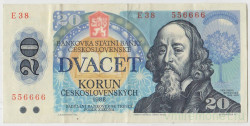 Банкнота. Чехословакия. 20 крон 1988 год.